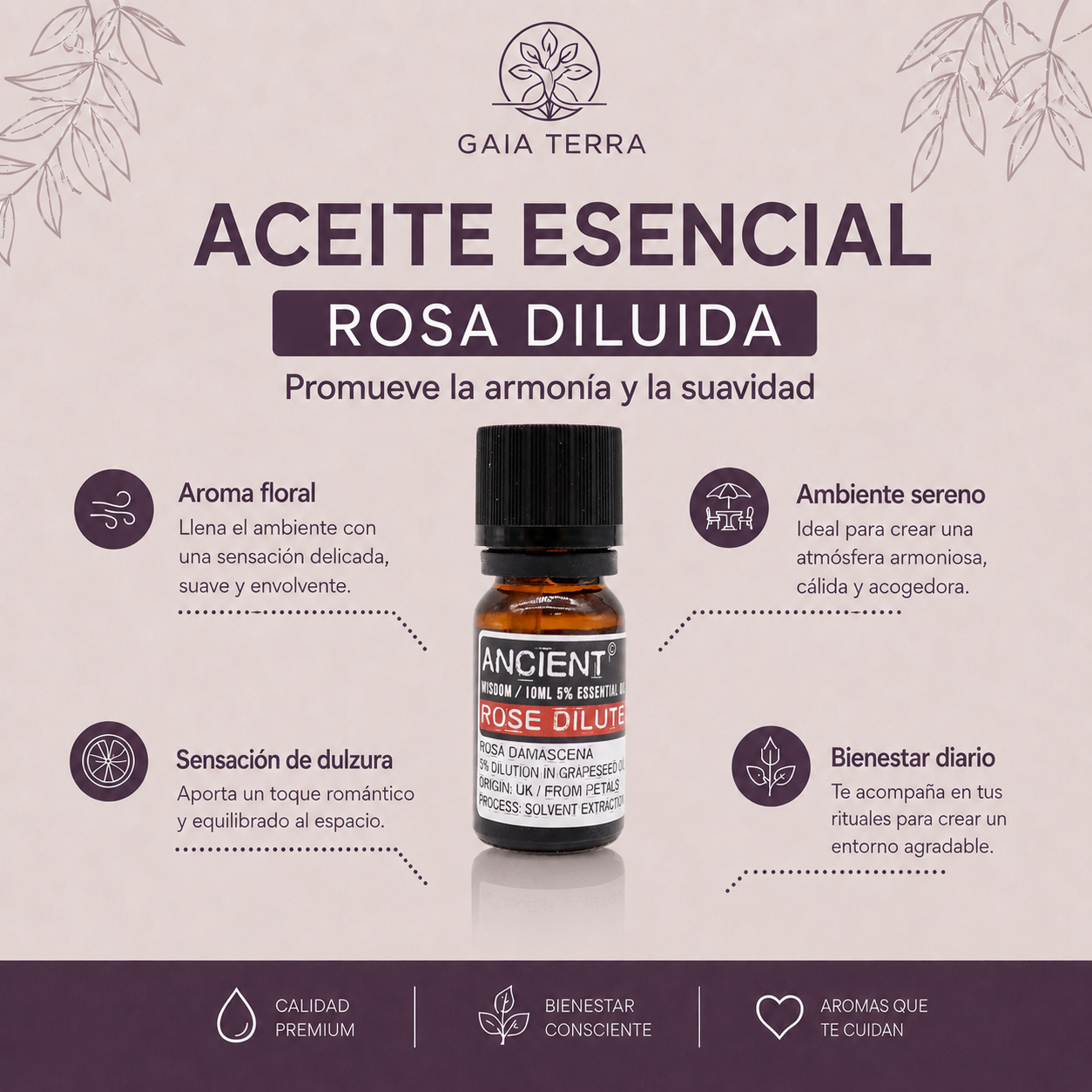 Aceite Esencial Rosa Diluida