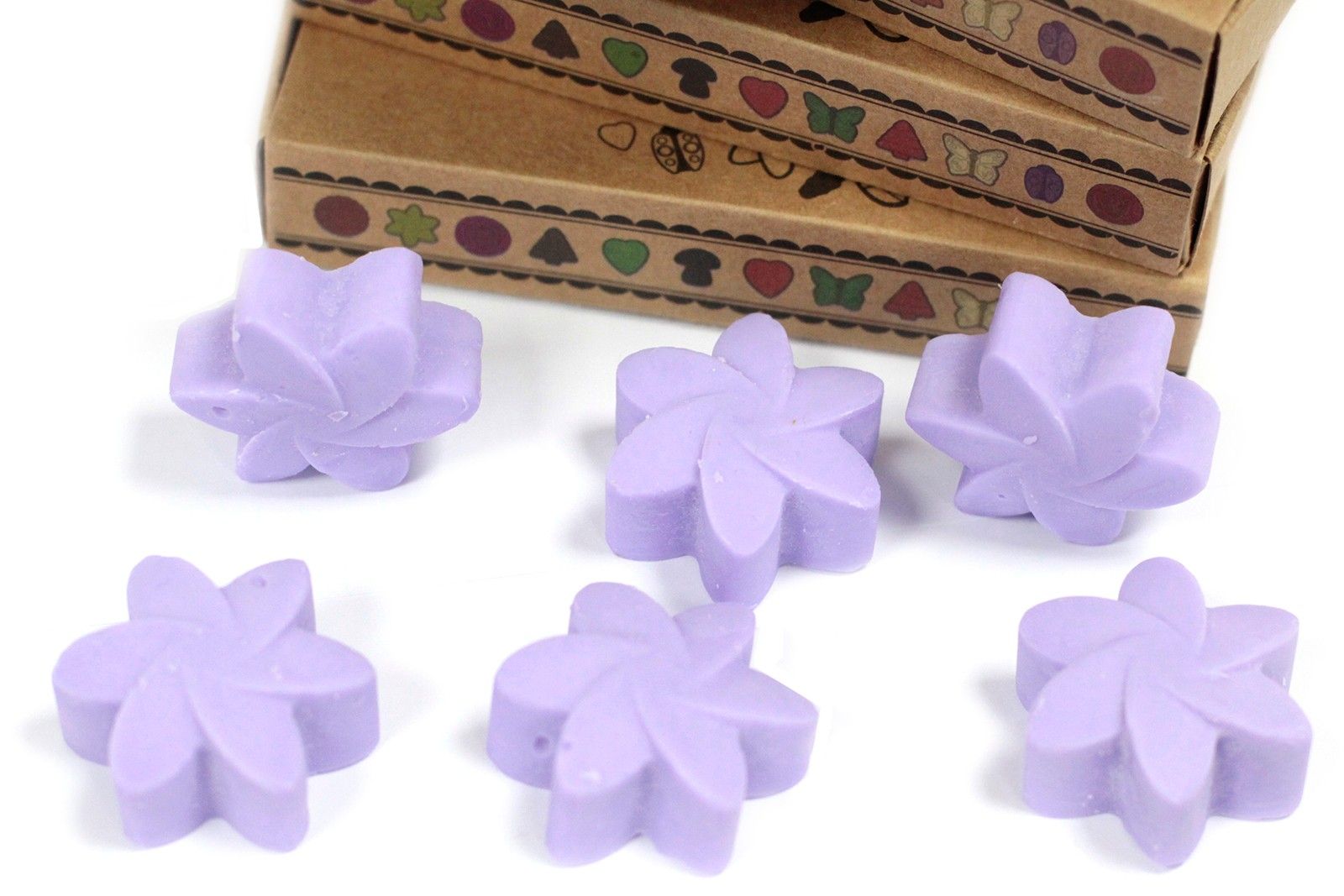 Caja de 6 ceras de Soja -Campos de lavanda