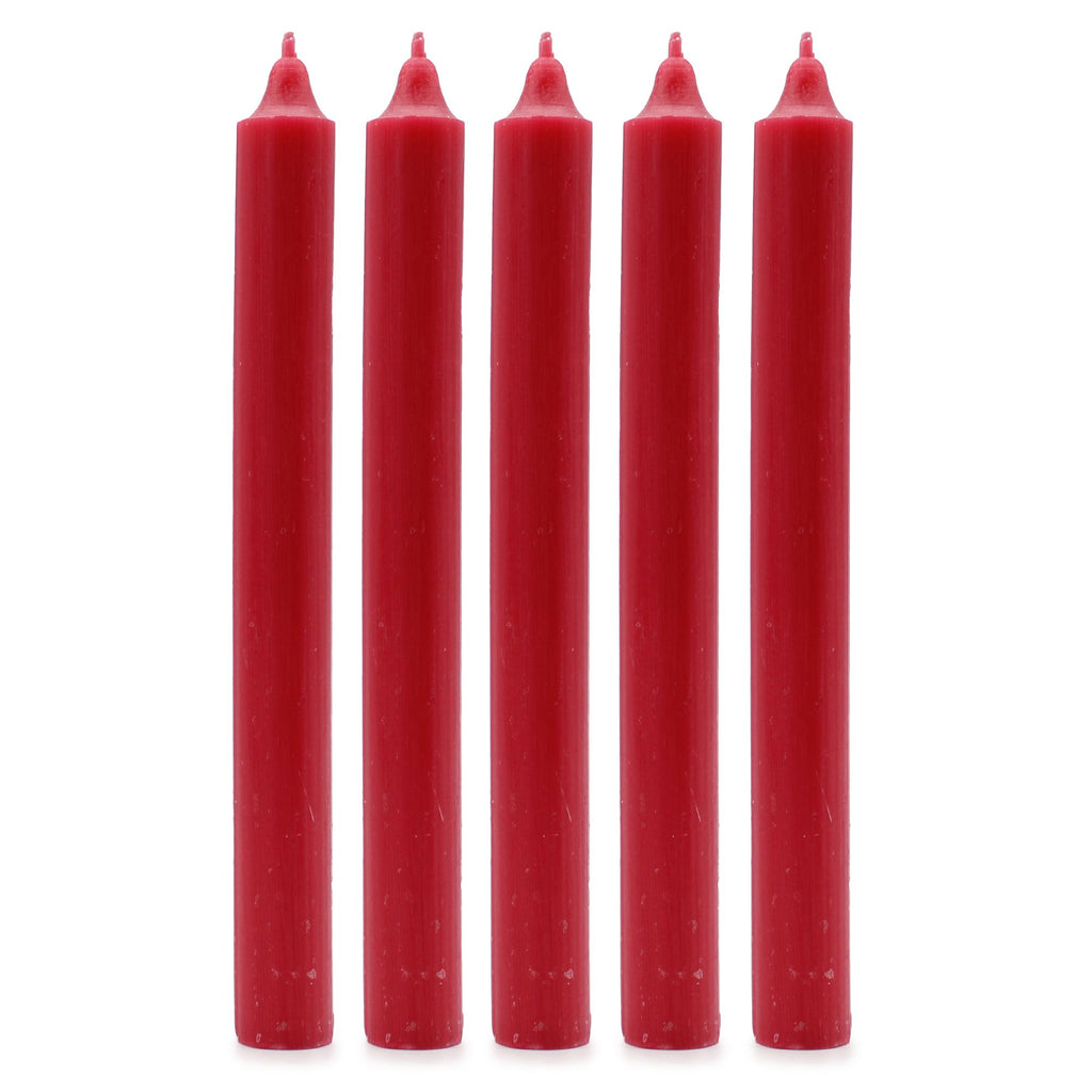 Velas a Granel de Color Sólido - Rojo Rústico - Paquete de 10