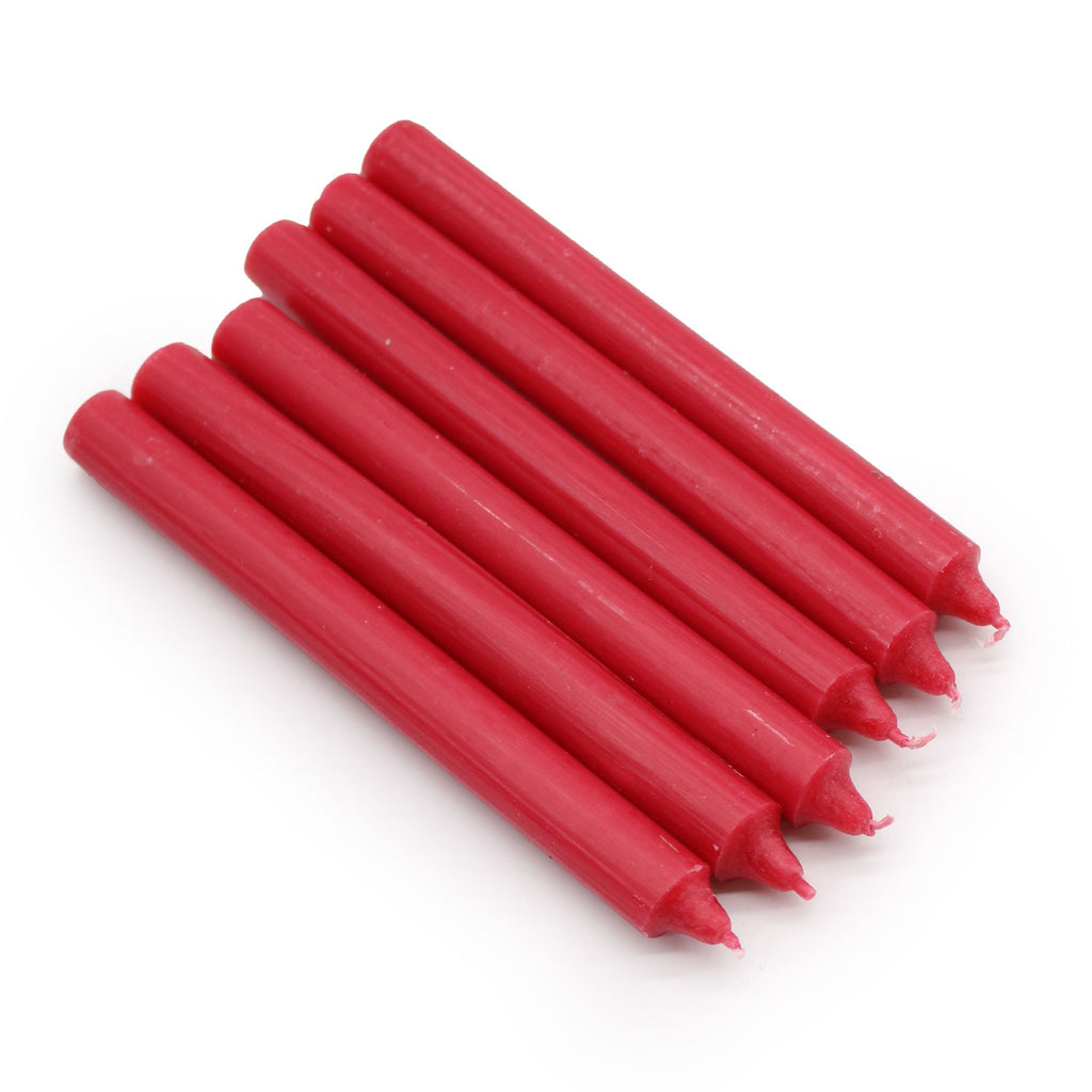 Velas a Granel de Color Sólido - Rojo Rústico - Paquete de 10