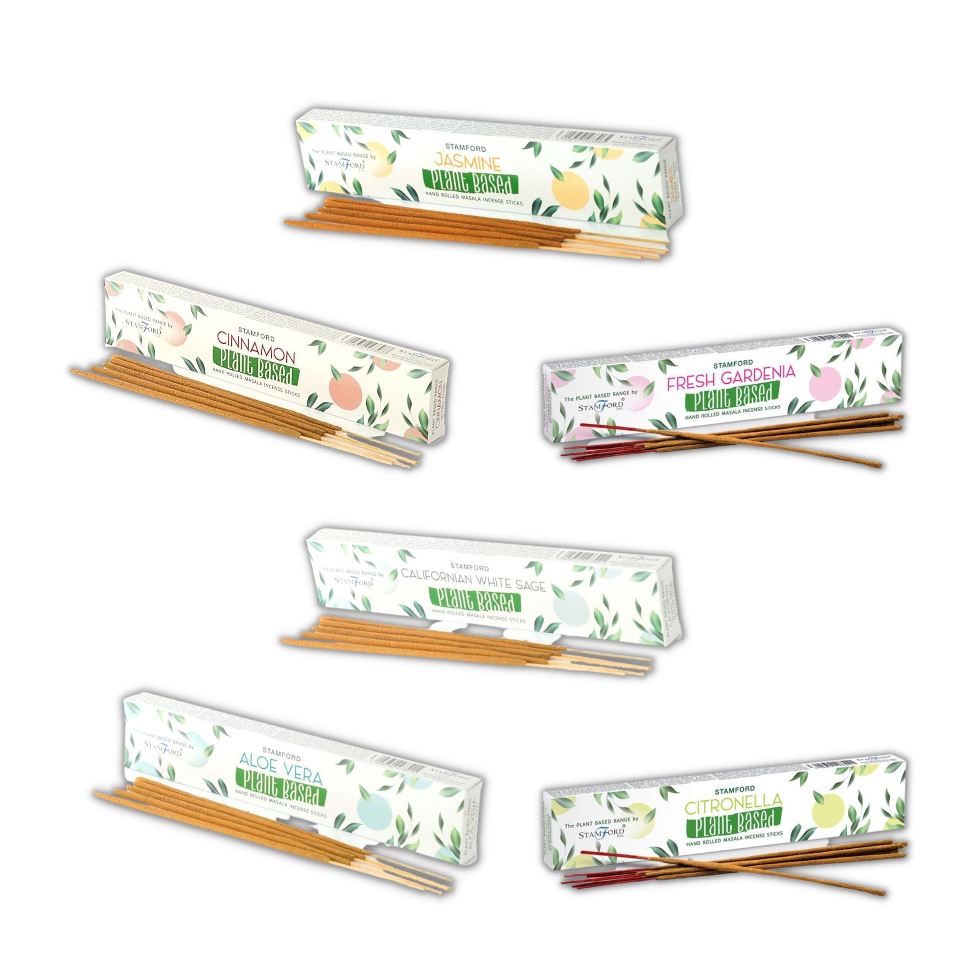 Pack de Incienso Masala a base de Plantas Variadas - Aloe Vera, Salvia Blanca Californiana, Canela, Citronela, Gardenia Fresca, Jazmín
