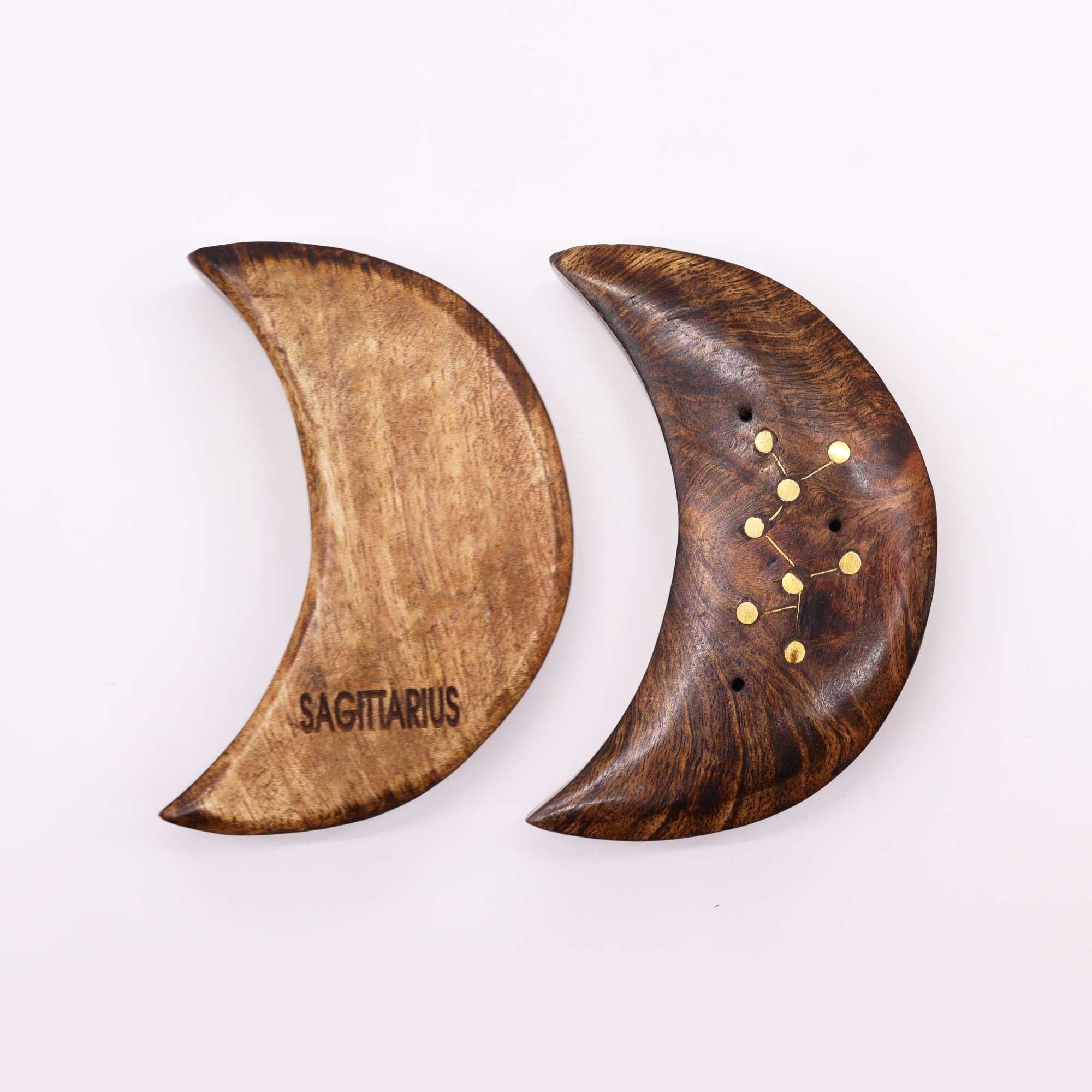 Quemador de incienso con signos del zodíaco de latón grabado - Luna